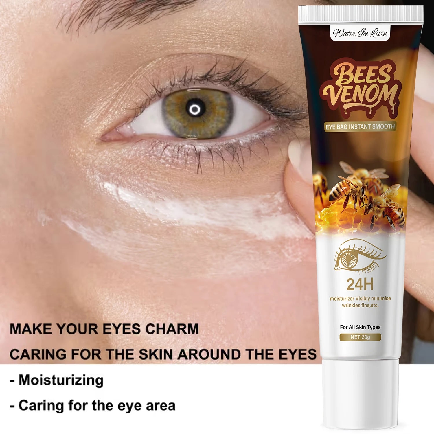 Crème Yeux Venin d'Abeille — Raffermissante, Anti-Poches & Anti-Cernes