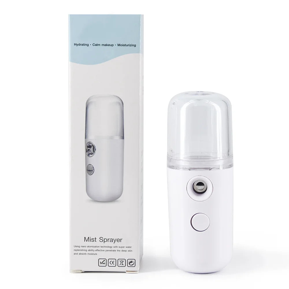 Pulvérisateur Facial à Brume USB Rechargeable — Nébuliseur Hydratant Visage, Humidificateur Portable Soins de la Peau