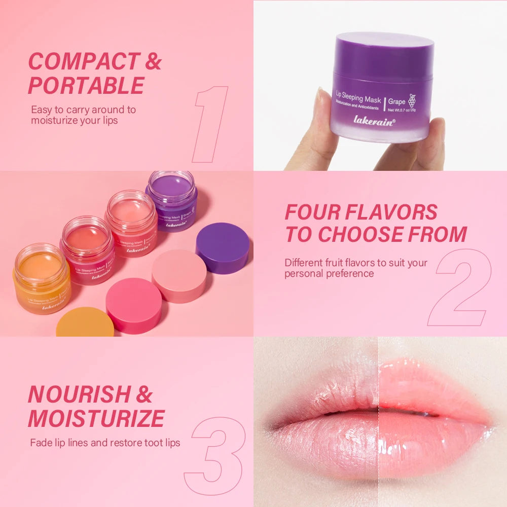 Masque Lèvres de Nuit aux Fruits – Hydratation Intense, Longue Tenue | JADE ÉCLAT