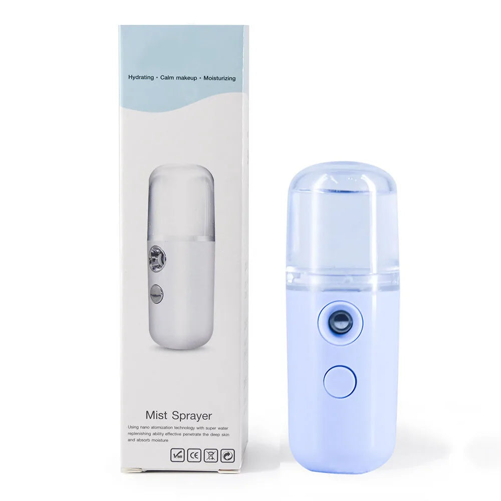 Pulvérisateur Facial à Brume USB Rechargeable — Nébuliseur Hydratant Visage, Humidificateur Portable Soins de la Peau