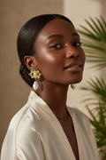 Boucles d'Oreilles Œil Divin & Perle | Bijoux Tendance Femme Plaqué Or