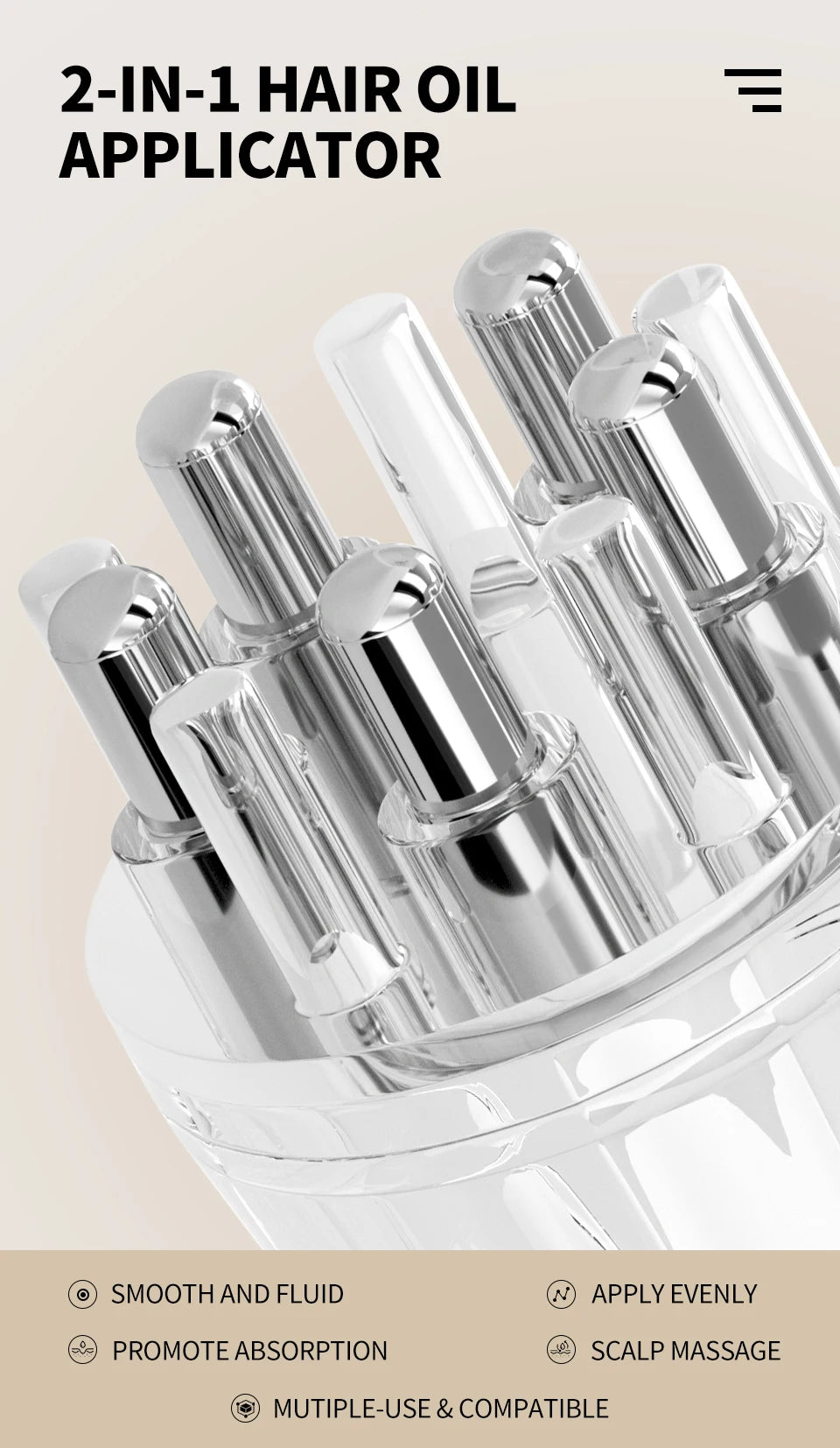 ✨ Applicateur Cuir Chevelu 6ml 💎 | Peigne Massant Sérum | Anti-Chute & Croissance | Soin Capillaire Luxe