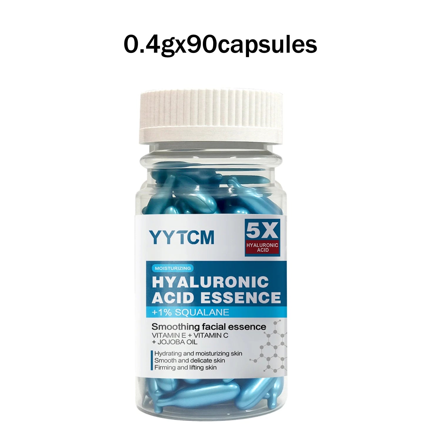 Essence de capsule hydratante profonde d'acide hyaluronique, essence cutanée hydratante et éclaircissante (0,4 g x 30 capsules)/sac -1 sac