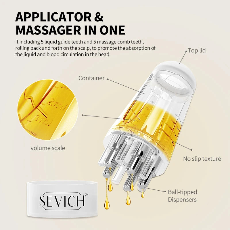 ✨ Applicateur Cuir Chevelu 6ml 💎 | Peigne Massant Sérum | Anti-Chute & Croissance | Soin Capillaire Luxe