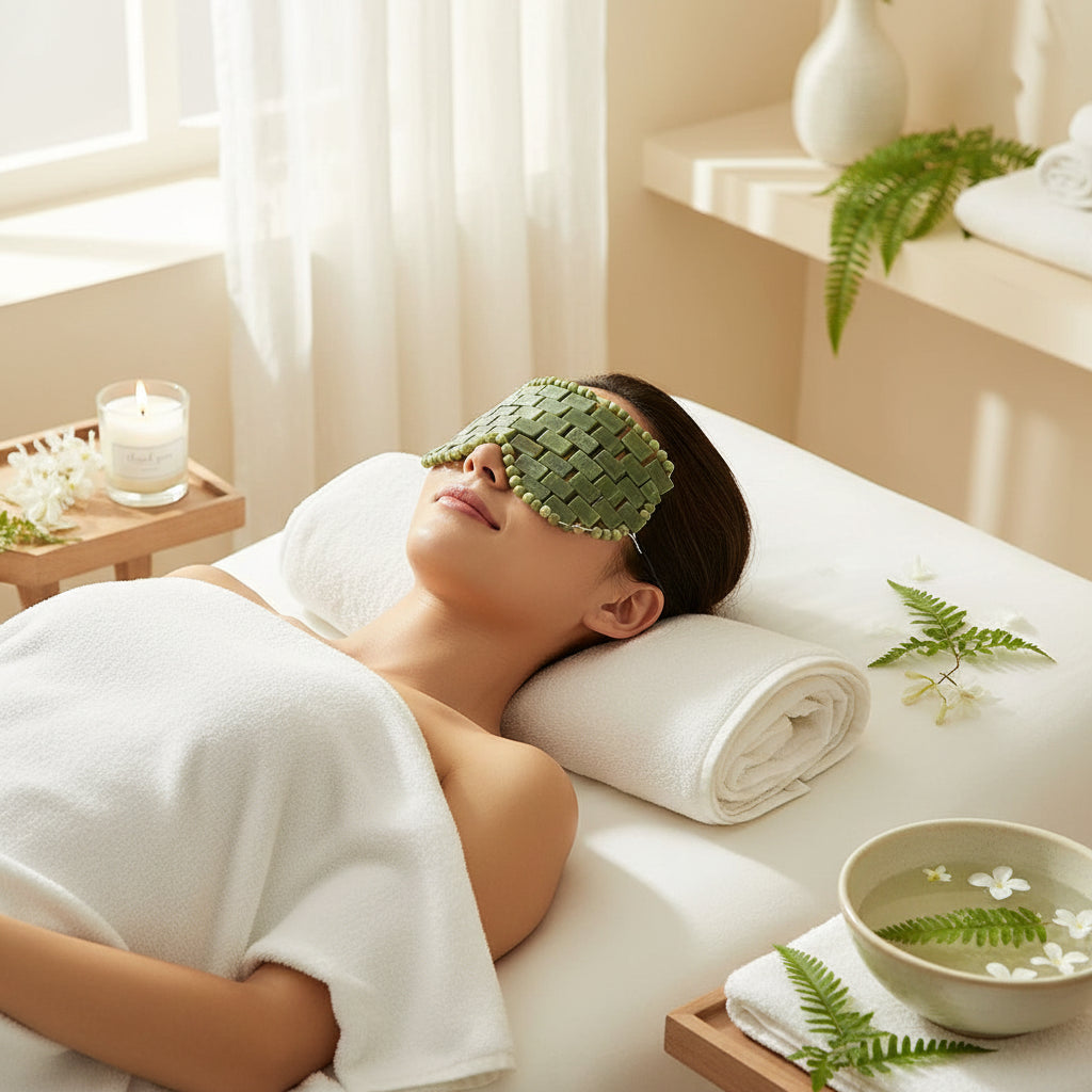 Masque Yeux en Jade Naturel – Relaxation & Soin du Visage