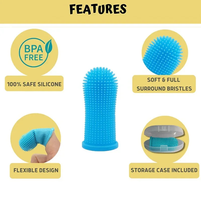 Brosse à Dents Doigt en Silicone pour Chien & Chat – Hygiène Bucco-Dentaire