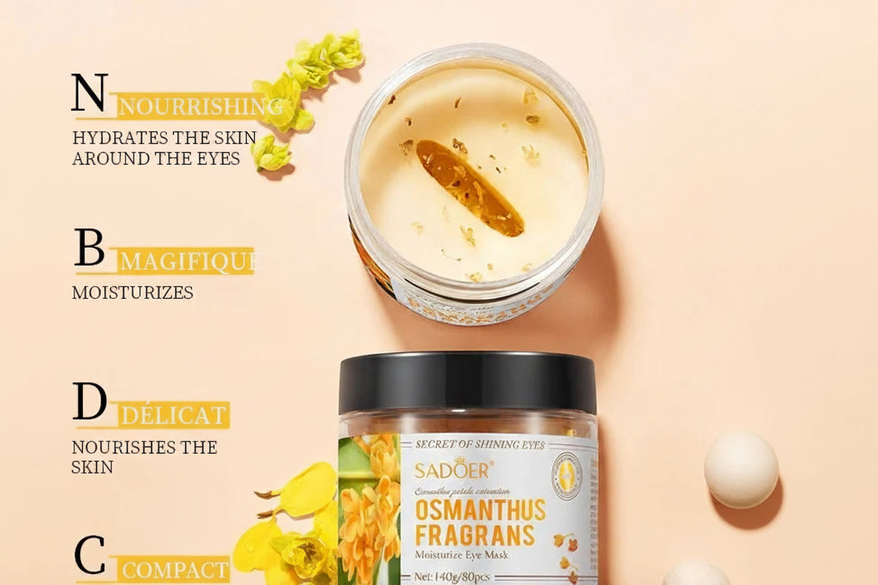 Masques Yeux à l'Osmanthus - 80 Patchs Hydratants Anti-Cernes