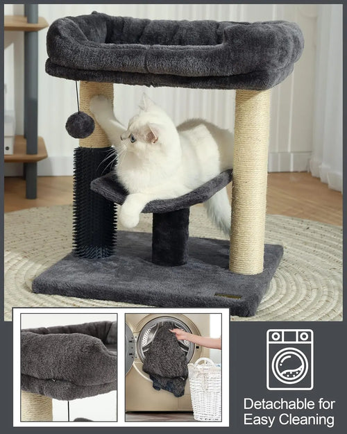 Arbre à Chat 50cm avec Griffoir Sisal - Perchoir Peluche pour Chatons