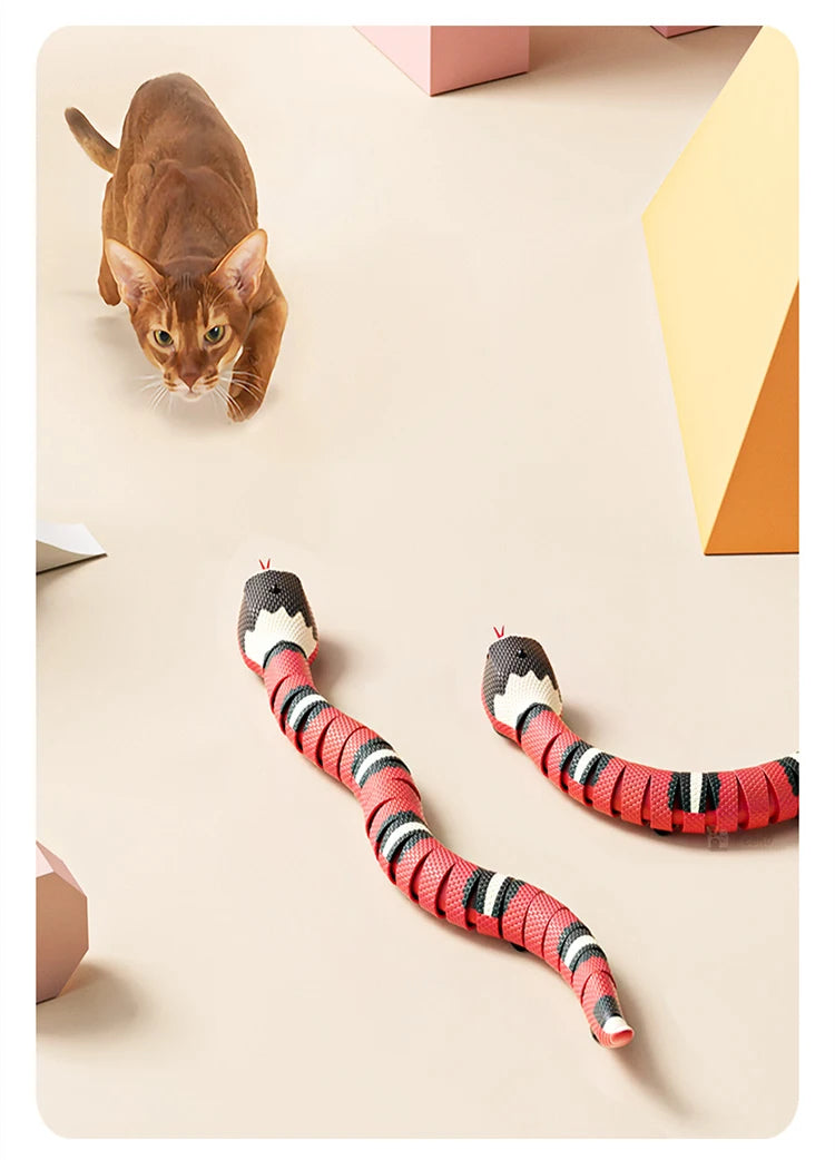 Jouet Serpent Interactif pour Chat – Détection Intelligente & Recharge USB