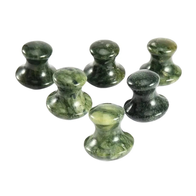 Gua Sha Jade Champignon - Masseur Visage Corps en Pierre Naturelle