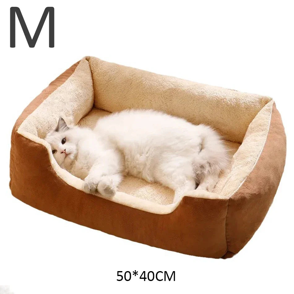 Panier Lit Luxe pour Chat & Chien – Coussin Moelleux Ultra-Doux S/M/L