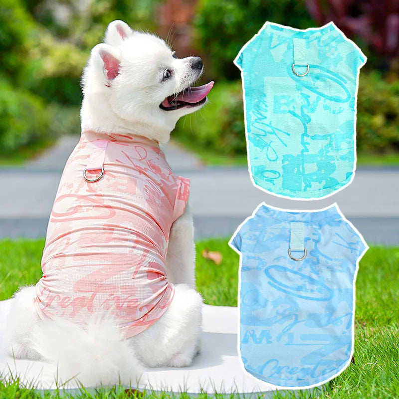 Gilet Rafraîchissant pour Chien — Tissu Soie Glacée Premium pour l'Été