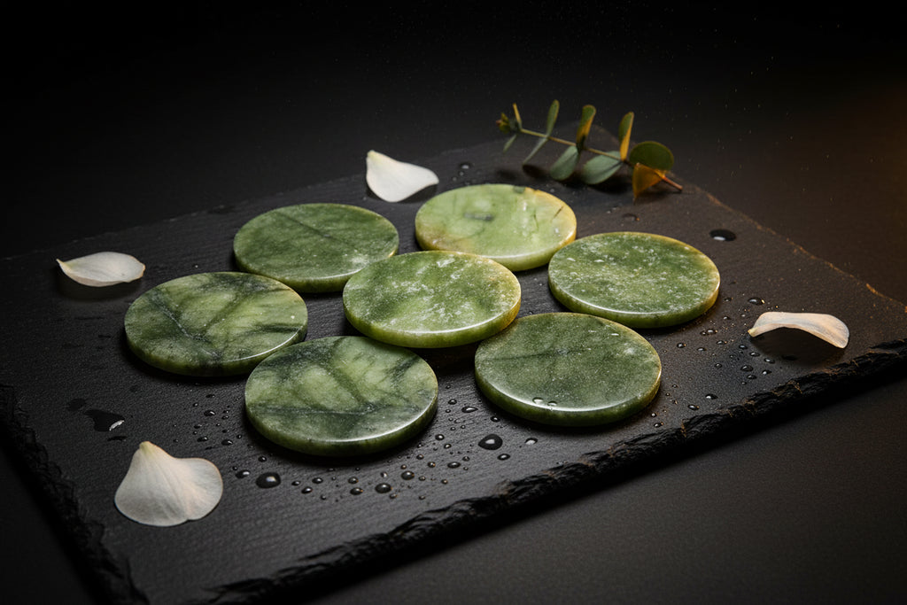 Patchs Yeux Jade Naturel 2 Pièces - Massage Anti-Rides et Anti-Gonflements