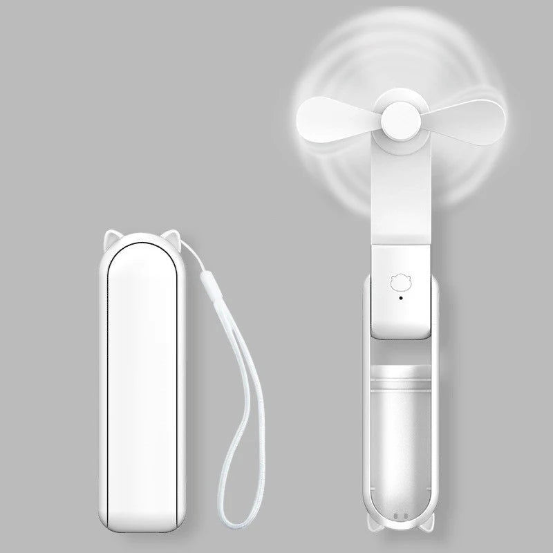 Mini ventilateur portable, rechargeable par USB, ventilateur portatif pliable réglable à 3 vitesses, adapté aux femmes, aux voyages et aux usages en extérieur