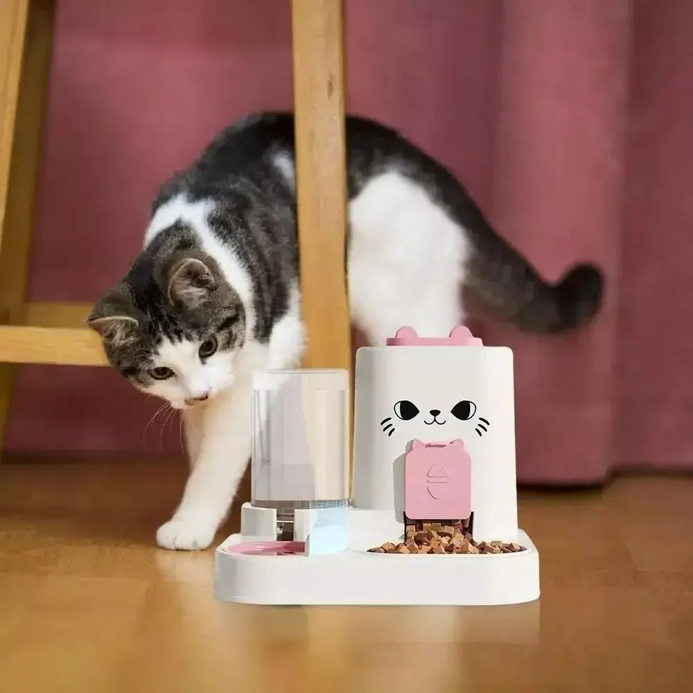 🐱🐶 Mangeoire Automatique pour Chat & Chien – Fontaine à Eau & Distributeur de Nourriture