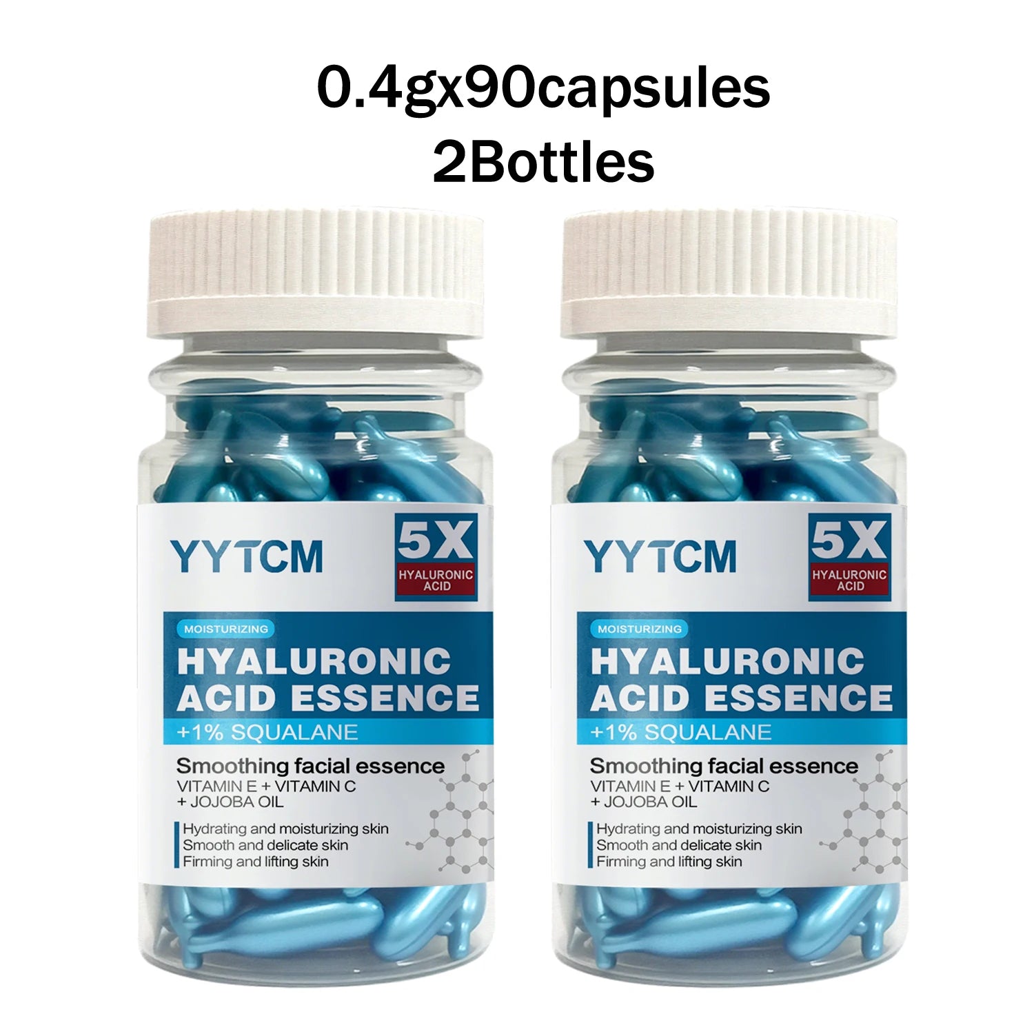 Essence de capsule hydratante profonde d'acide hyaluronique, essence cutanée hydratante et éclaircissante (0,4 g x 30 capsules)/sac -1 sac