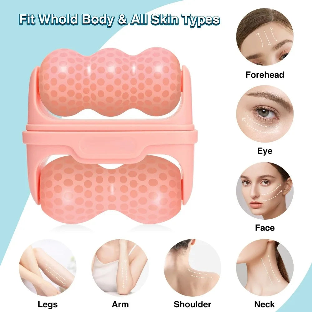 Rouleau de Glace Double Tête – Visage & Yeux | Anti-Migraine & Massage Froid