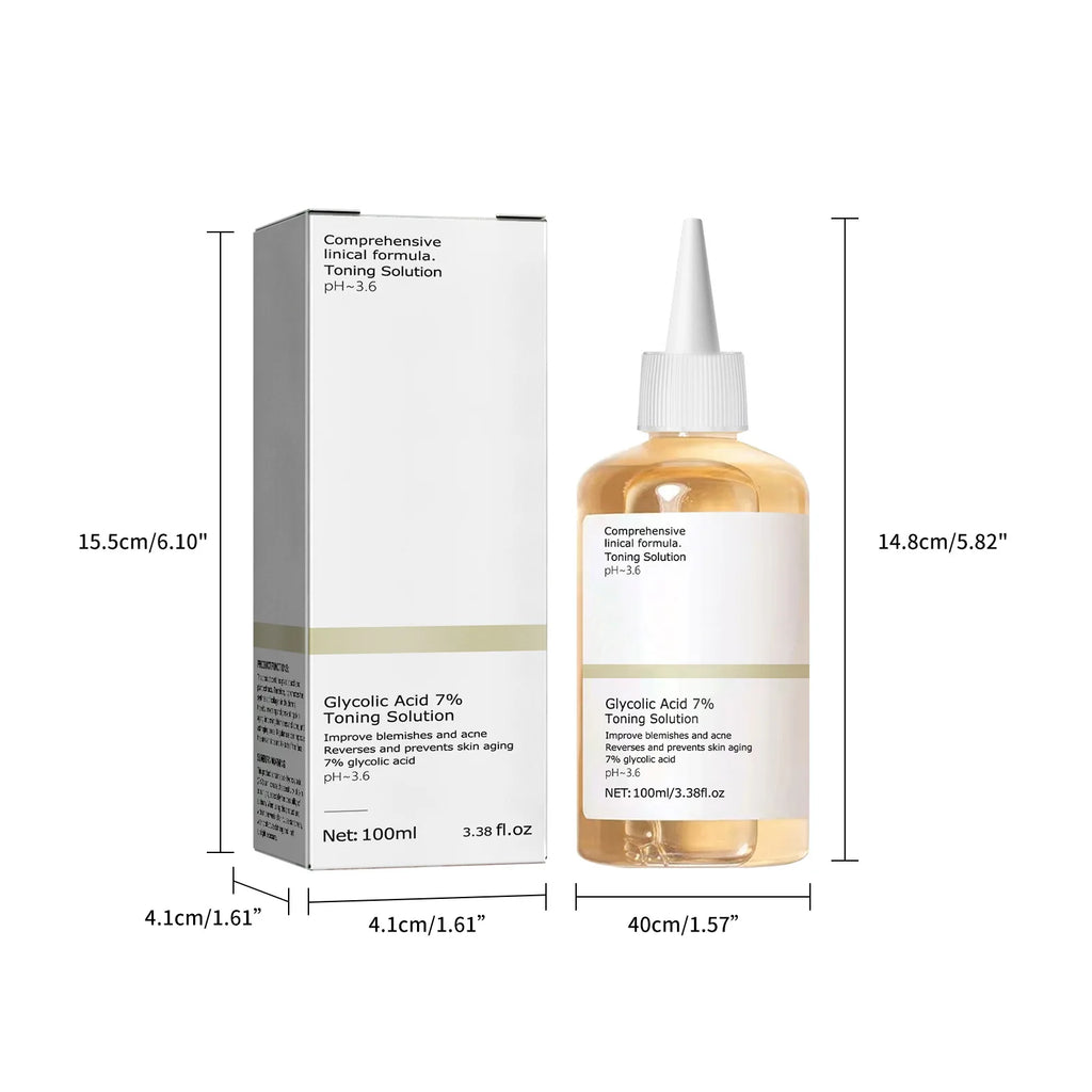 Solution Tonifiante à l'Acide Glycolique 7% – Anti-Acné & Hydratante 100ml