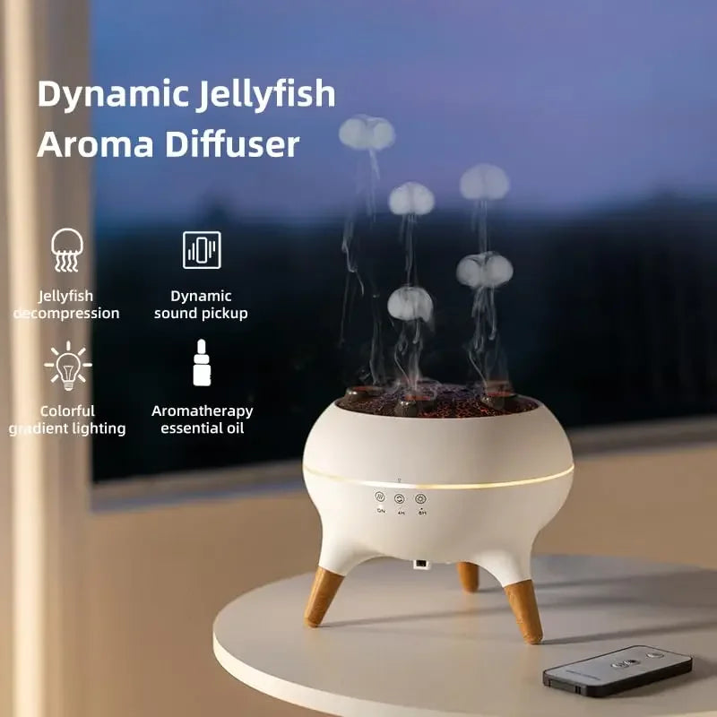 🪼 Humidificateur Méduse Luxe 250ml – Diffuseur Aromathérapie & 7 Veilleuses + Télécommande