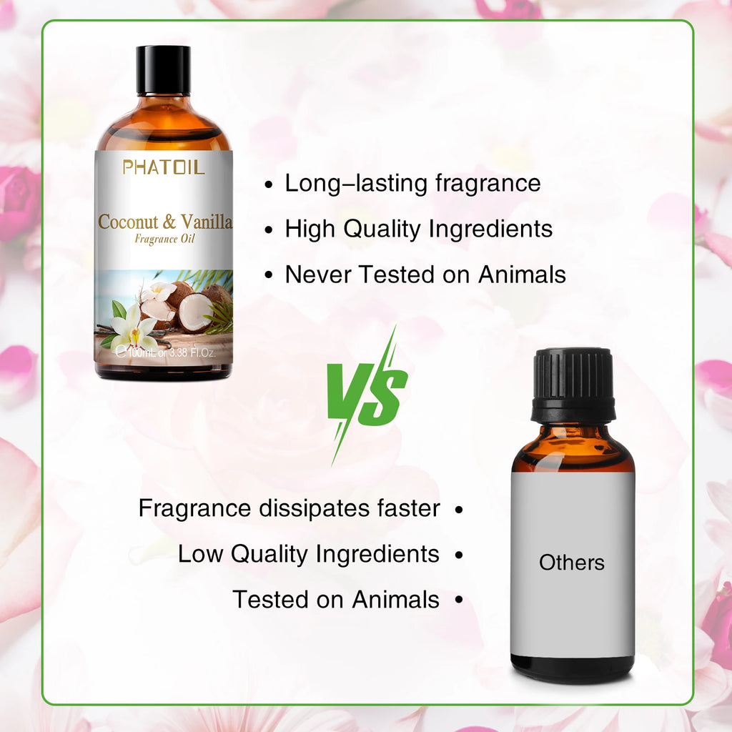 🪅 Huile Parfumée Premium Noix de Coco & Vanille 100ml – Aromathérapie & Bougies
