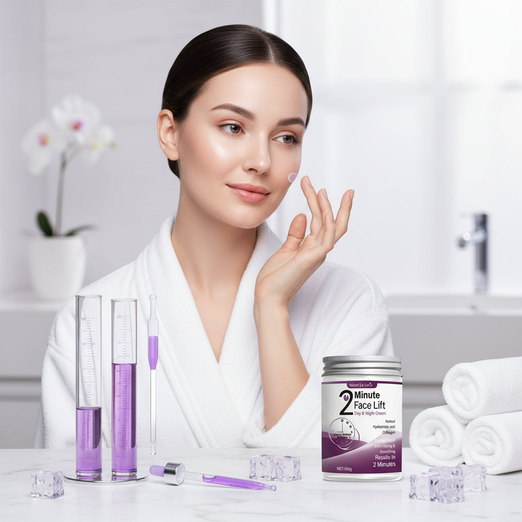 La crème de jour et de nuit liftante pour le visage de 2 minutes contient du rétinol, de l'acide hyaluronique et du collagène - Lotion hydratante adaptée à tous les teints clairs, sans parfum, absorption de 2 minutes