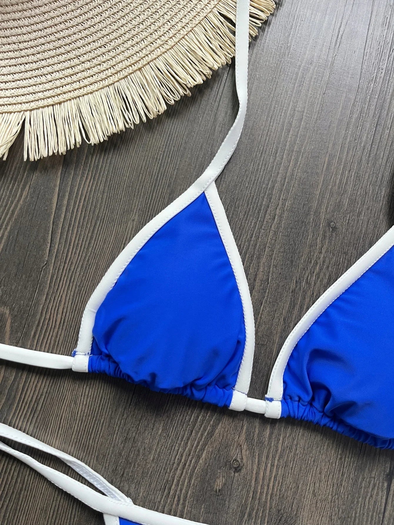 Bikini Brésilien Brodé | Ensemble Maillot de Bain Femme Patchwork Deux Pièces