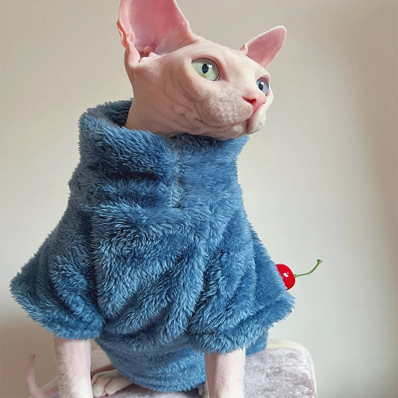 🐱 Pull Doux Luxe pour Chat – Vêtement Chaud Velours Automne Hiver