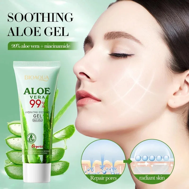Gel Aloe Vera 99% Pur — Soin Hydratant Visage & Corps, Apaisant, Anti-Acné, Peaux Sensibles