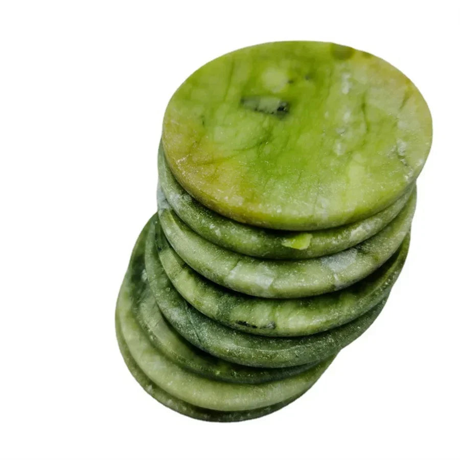 Patchs Yeux Jade Naturel 2 Pièces - Massage Anti-Rides et Anti-Gonflements