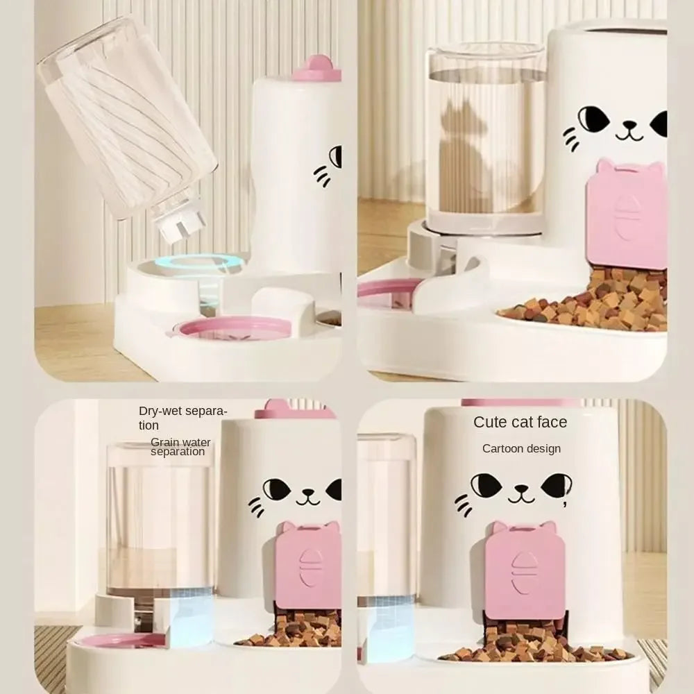 🐱🐶 Mangeoire Automatique pour Chat & Chien – Fontaine à Eau & Distributeur de Nourriture