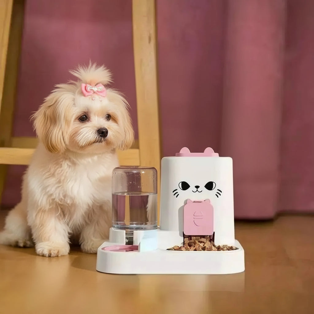 🐱🐶 Mangeoire Automatique pour Chat & Chien – Fontaine à Eau & Distributeur de Nourriture