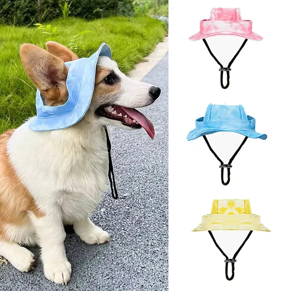 Chapeau d'Été pour Chien & Chat | Casquette Réglable Anti-UV avec Trous d'Oreille