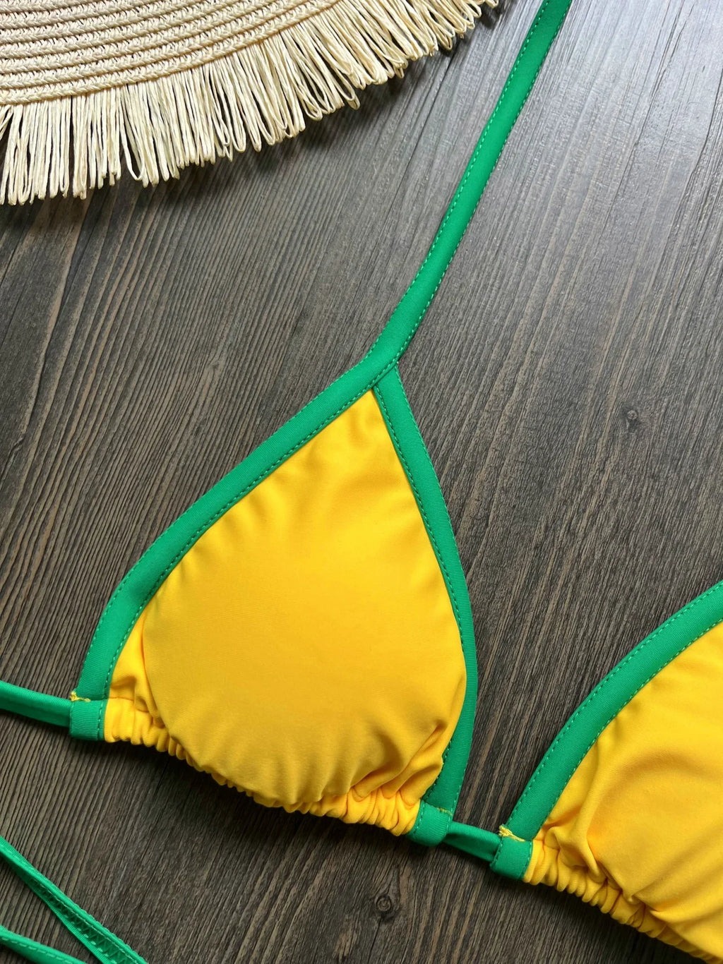 Bikini Brésilien Brodé | Ensemble Maillot de Bain Femme Patchwork Deux Pièces