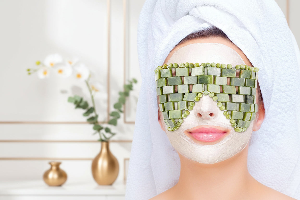 Masque Yeux en Jade Naturel – Relaxation & Soin du Visage