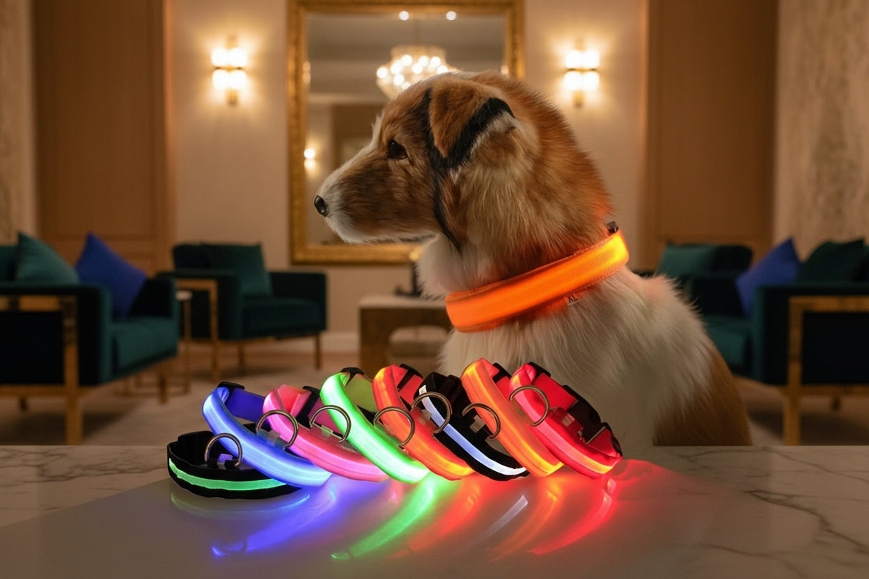 Laisse LED Clignotante Luxe pour Chien – Sécurité Nocturne & Lueur dans le Noir