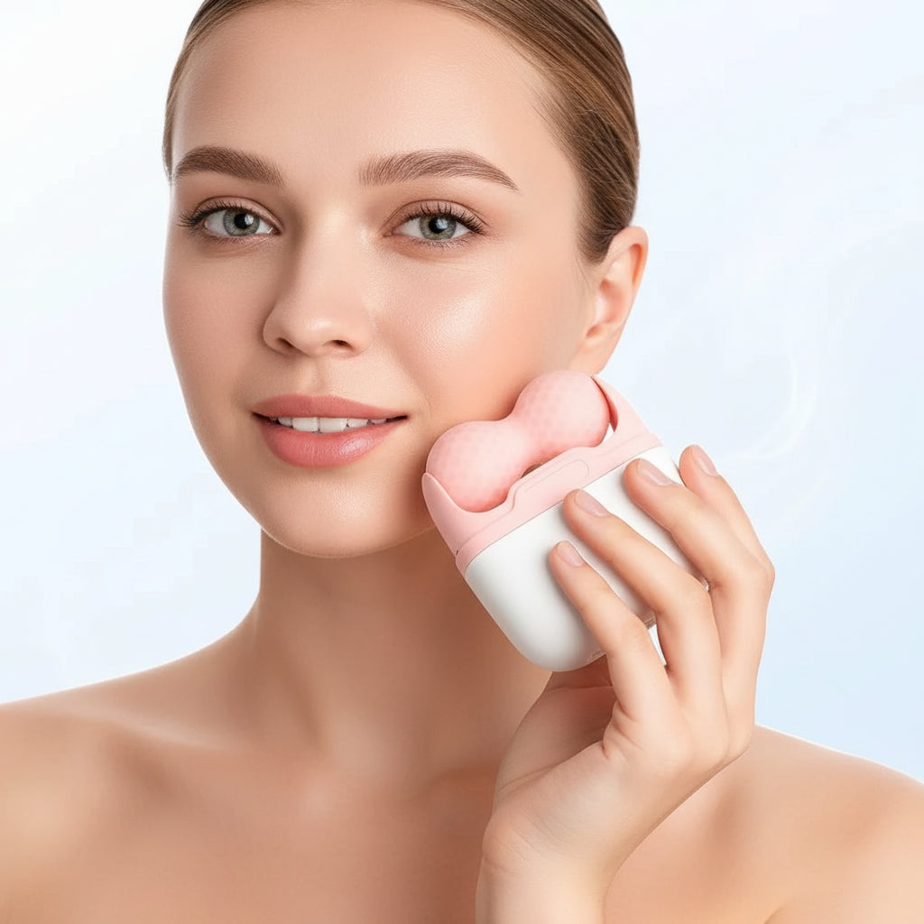 Rouleau de Glace Double Tête – Visage & Yeux | Anti-Migraine & Massage Froid