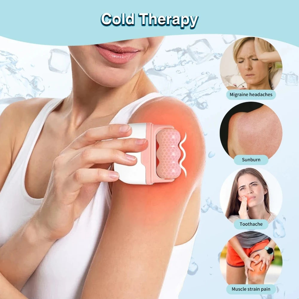 Rouleau de Glace Double Tête – Visage & Yeux | Anti-Migraine & Massage Froid