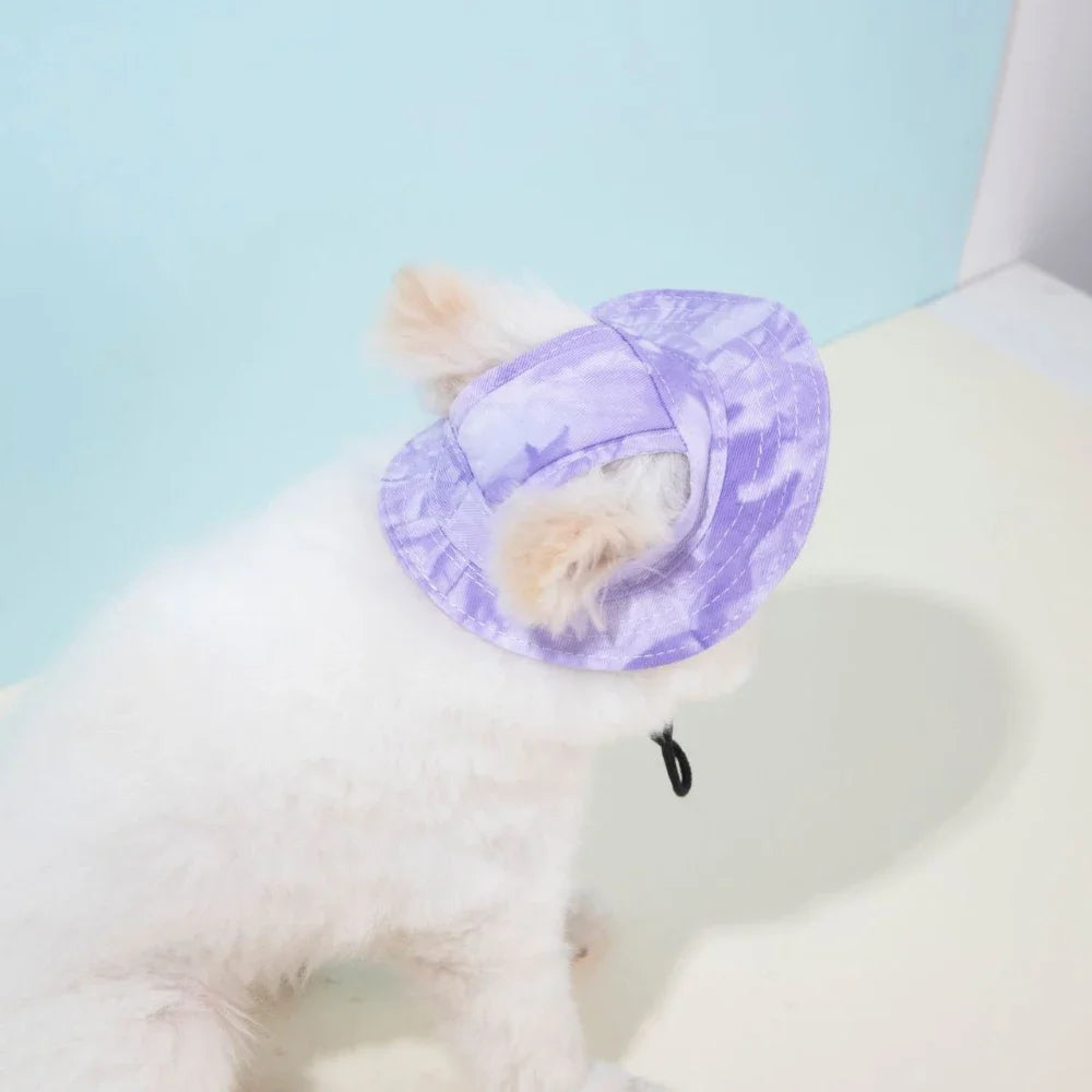 Chapeau d'Été pour Chien & Chat | Casquette Réglable Anti-UV avec Trous d'Oreille
