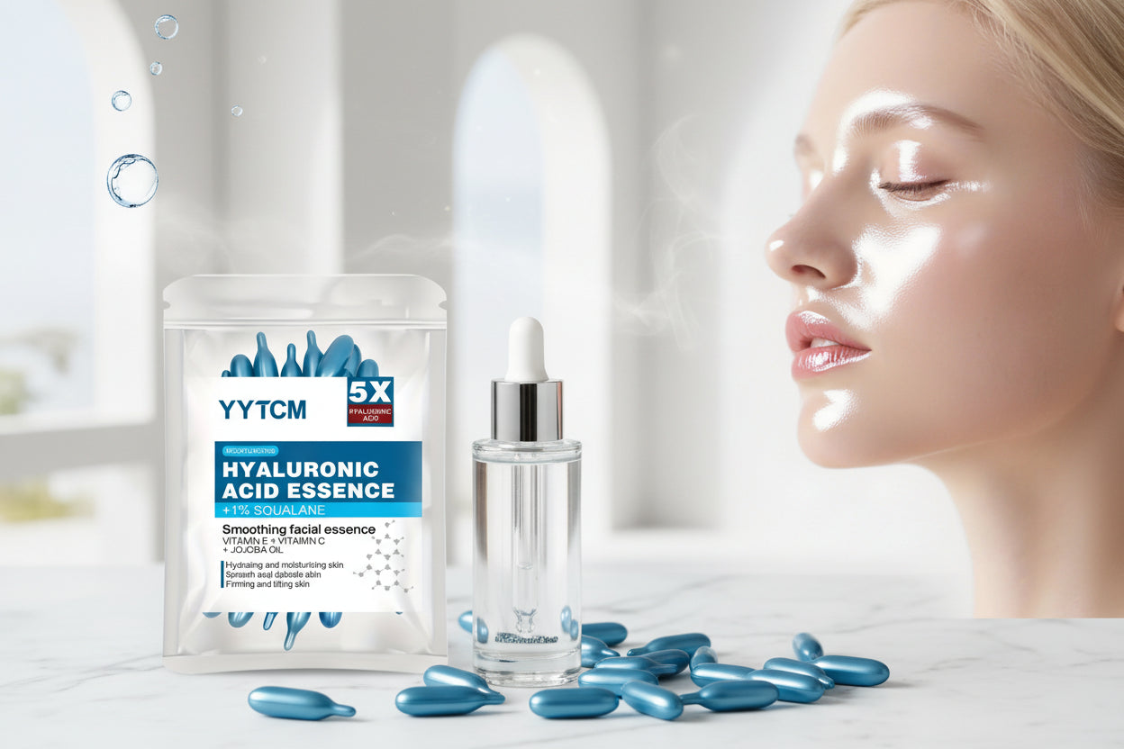 Essence de capsule hydratante profonde d'acide hyaluronique, essence cutanée hydratante et éclaircissante (0,4 g x 30 capsules)/sac -1 sac