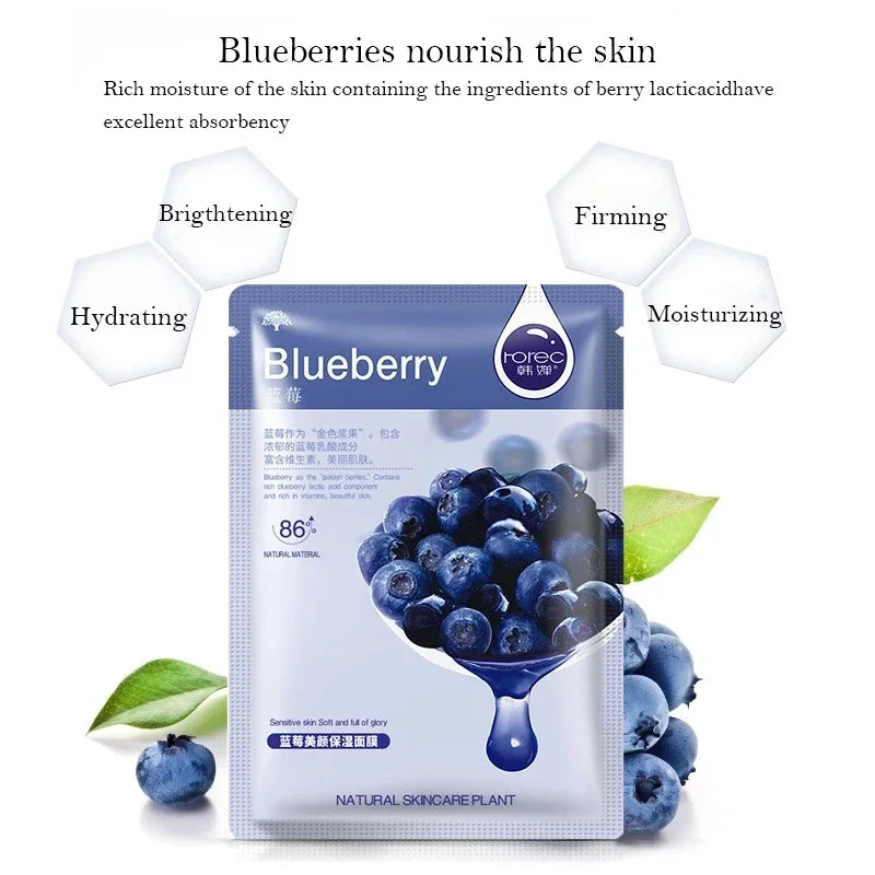 Masque facial végétal naturel, hydratant, contrôle de l'huile, anti-âge, fruits, rentabilité, feuille coréenne, beauté, soins de la peau, 30 pièces