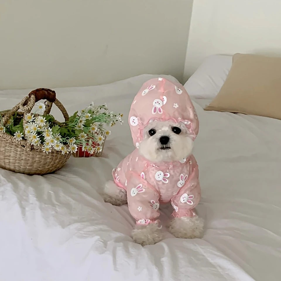 Combinaison Anti-Moustiques pour Petits Chiens – Motif Lapin Animé | Vêtements d'Été pour Animaux