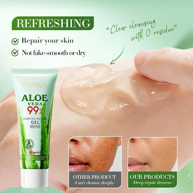 Gel Aloe Vera 99% Pur — Soin Hydratant Visage & Corps, Apaisant, Anti-Acné, Peaux Sensibles