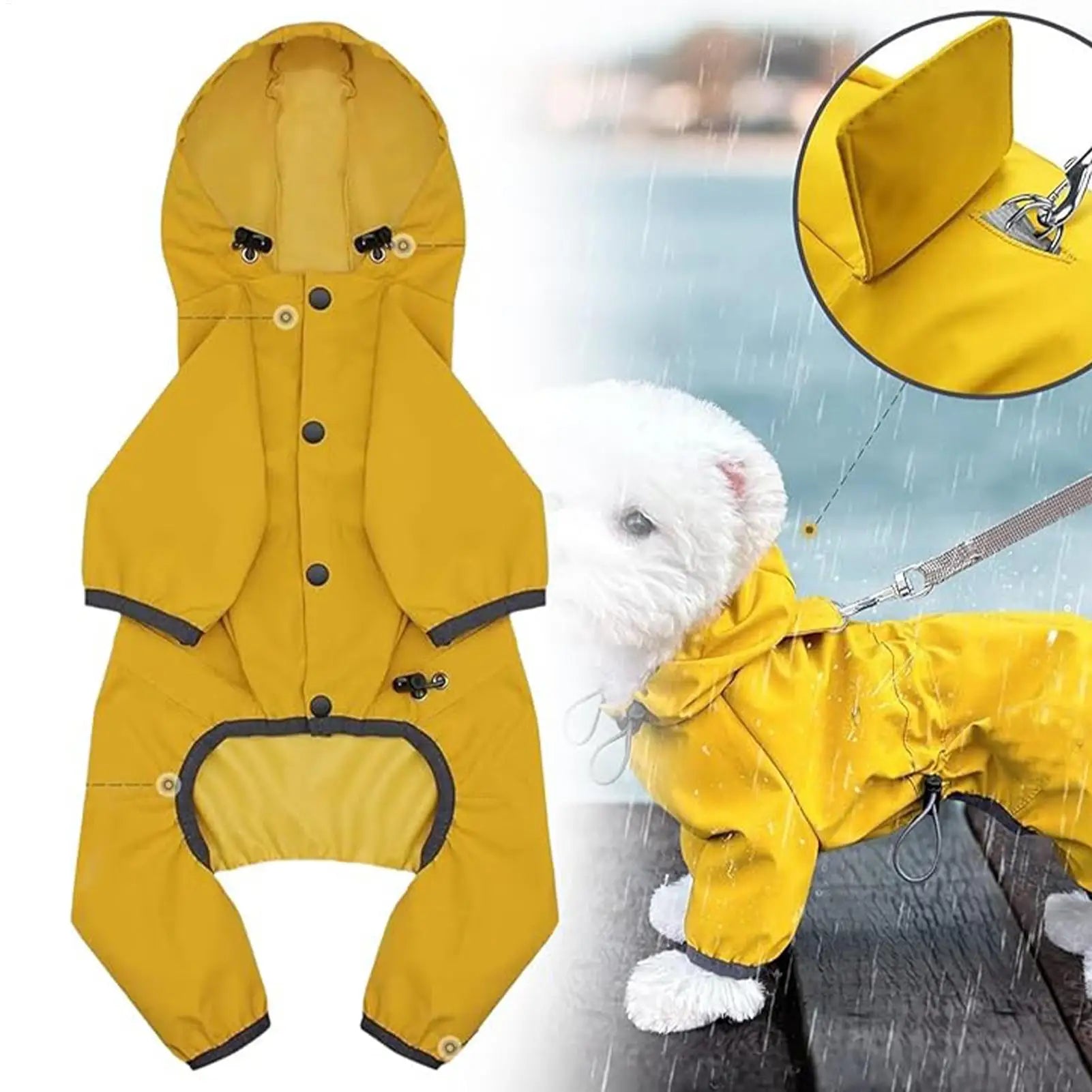 Manteau Imperméable pour Chien – Veste de Pluie Légère & Réglable