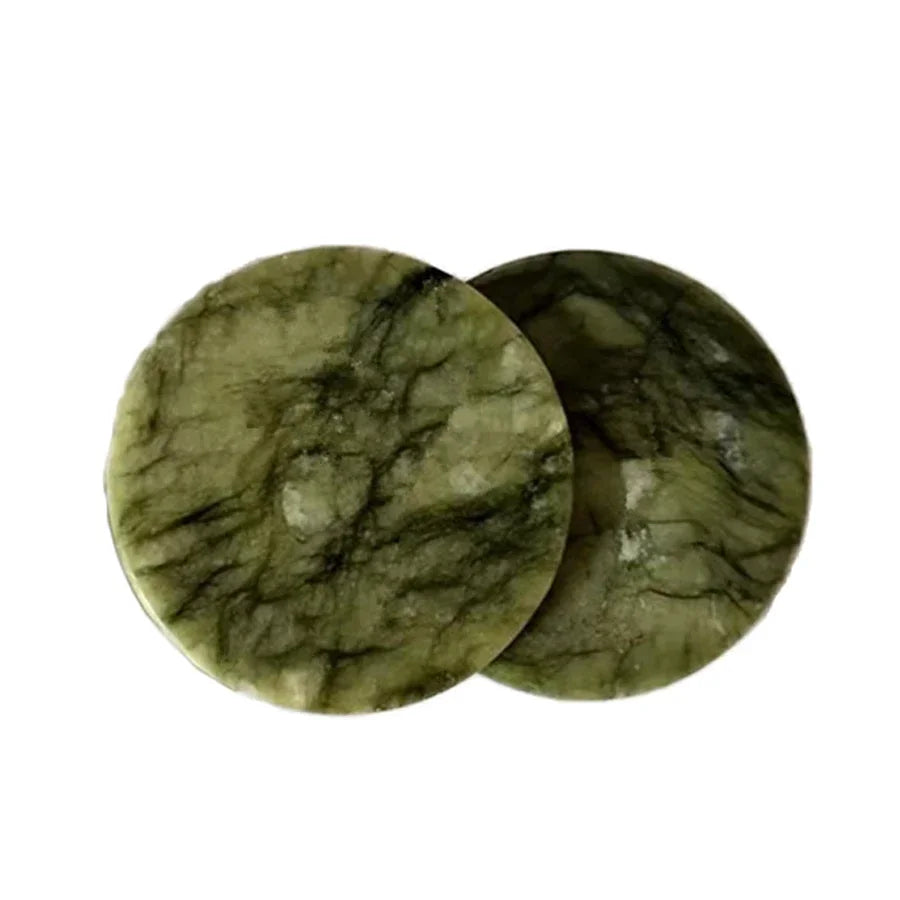 Patchs Yeux Jade Naturel 2 Pièces - Massage Anti-Rides et Anti-Gonflements