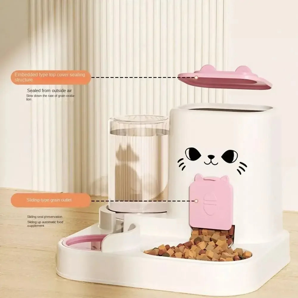 🐱🐶 Mangeoire Automatique pour Chat & Chien – Fontaine à Eau & Distributeur de Nourriture