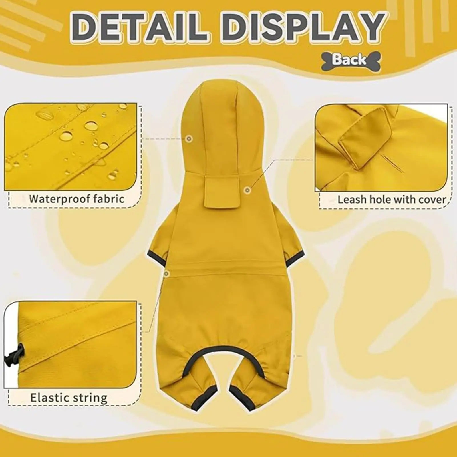 Manteau Imperméable pour Chien – Veste de Pluie Légère & Réglable