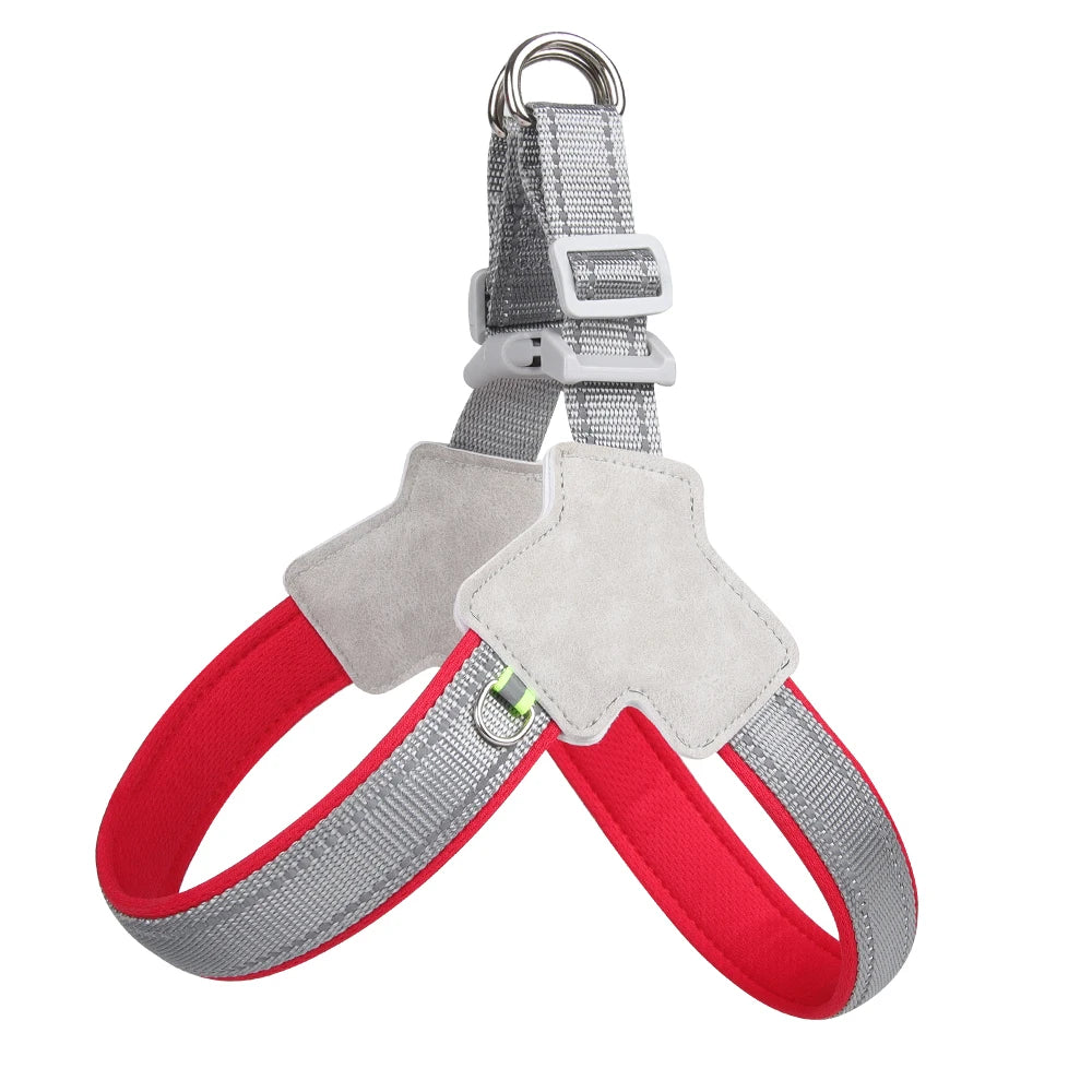 Harnais pour chien sans traction, gilet pour petits et moyens chiens, chats, randonnée, sangle de poitrine réglable et respirante, bouledogue, Chihuahua, accessoires pour animaux de compagnie Red