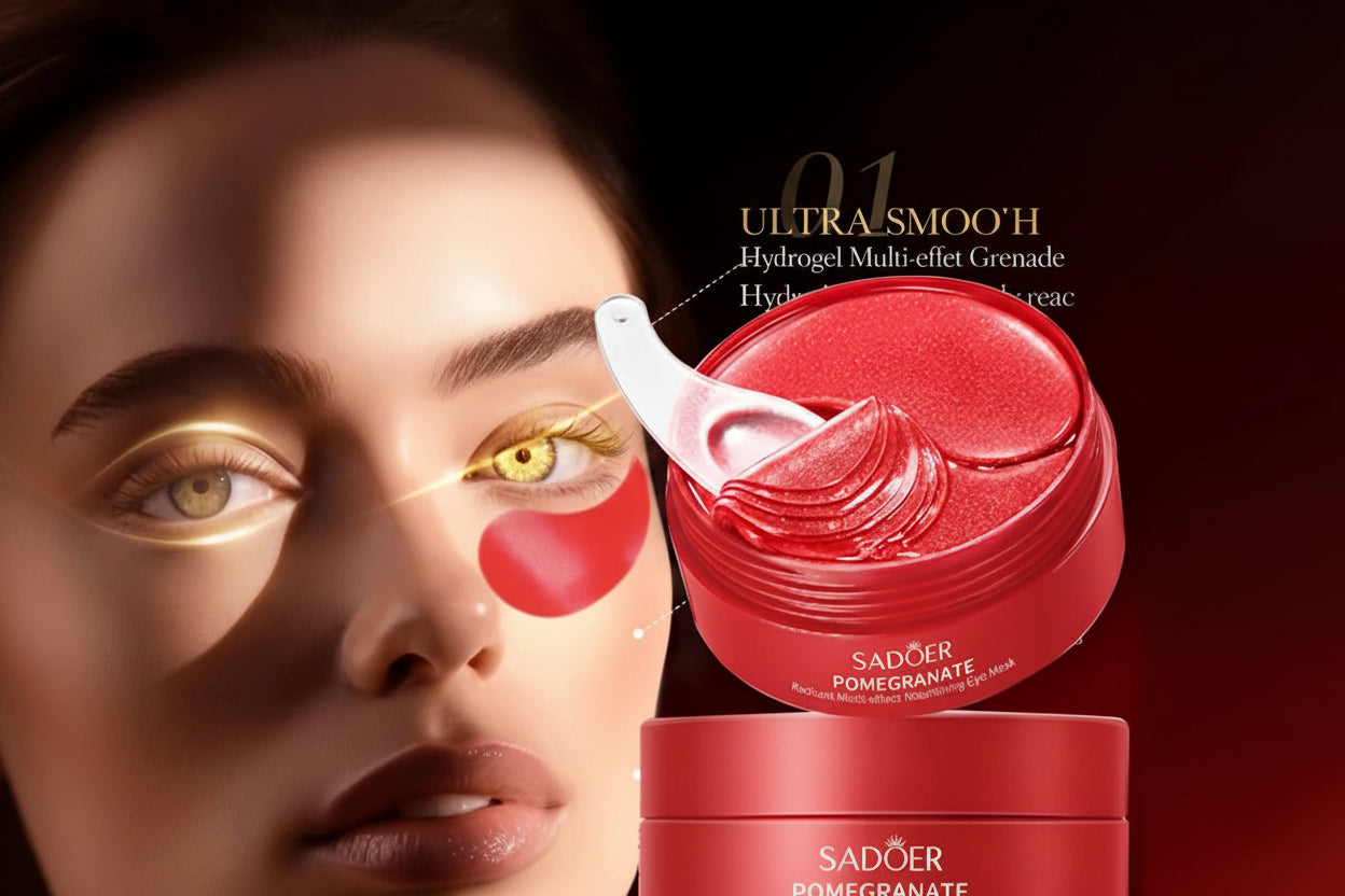 Masque pour les yeux à la grenade, Patch pour les yeux nourrissant et hydratant multi-effet pour hydrater la zone des yeux, 60 pièces/bouteille-1 bouteille