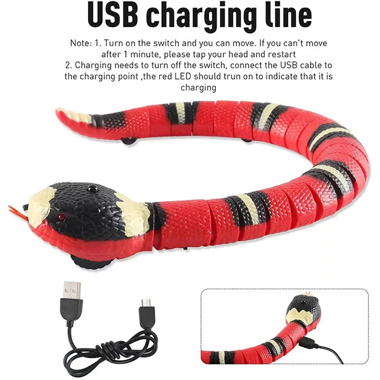 Jouet Serpent Interactif pour Chat – Détection Intelligente & Recharge USB
