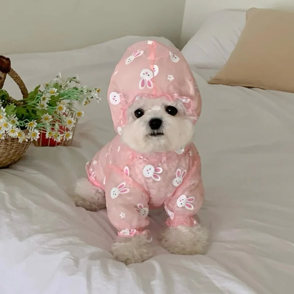 Combinaison Anti-Moustiques pour Petits Chiens – Motif Lapin Animé | Vêtements d'Été pour Animaux